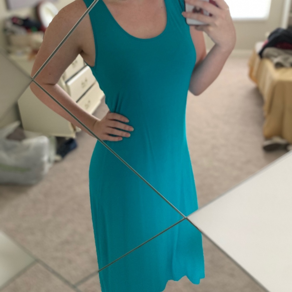 Teal loose stretch dress